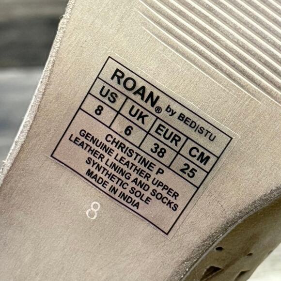 NIB Roan by Bed Stu Christine P 8 Nubuck Open Toe Ankle Strap Perforated Sandal - Picture 10 of 14